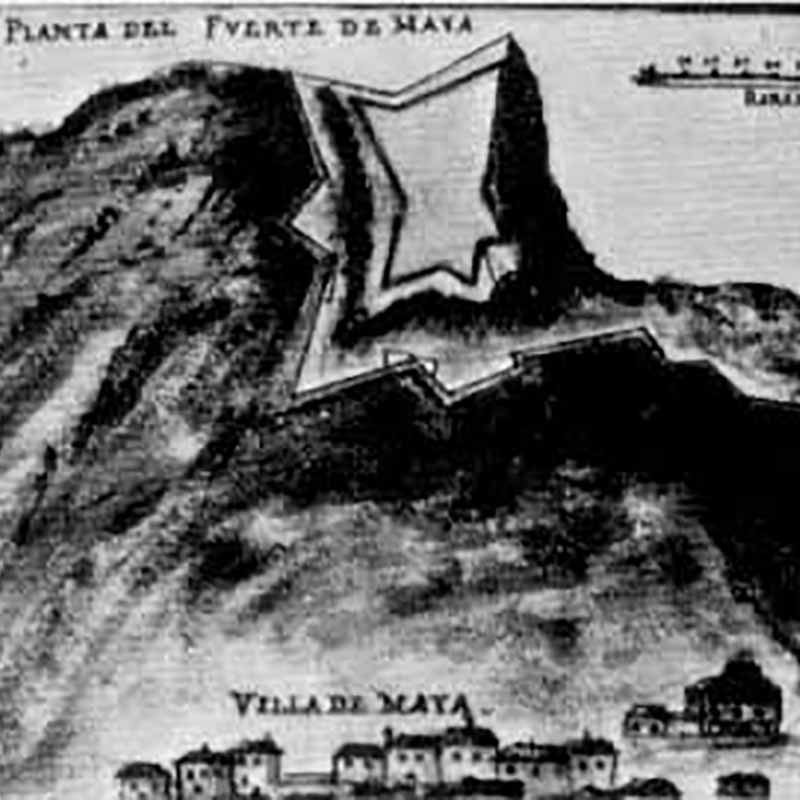 Amaiurko gaztelua 1637ko mapa batean. Simankaseko artxibategia