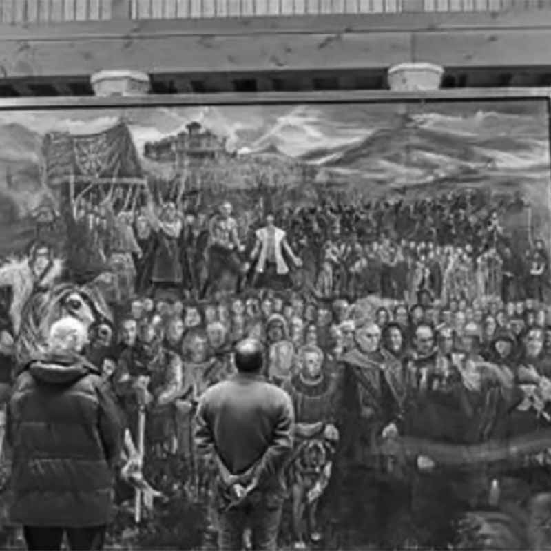 Xabier Morrasen Amaiurko koadroaren aurrean